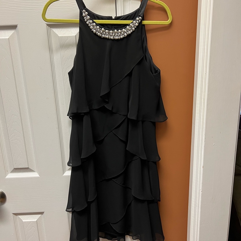 S.L. Fashions Black Sleeveless Dress